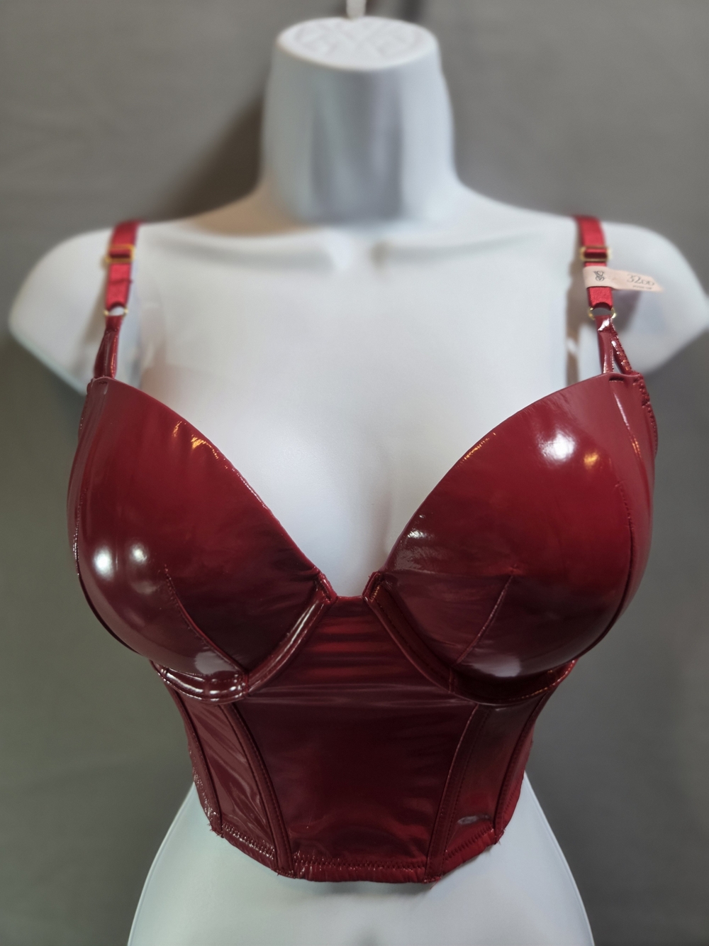 Victoria’s Secret Very Sexy Patent Corset Push Up Bra 32DD Red